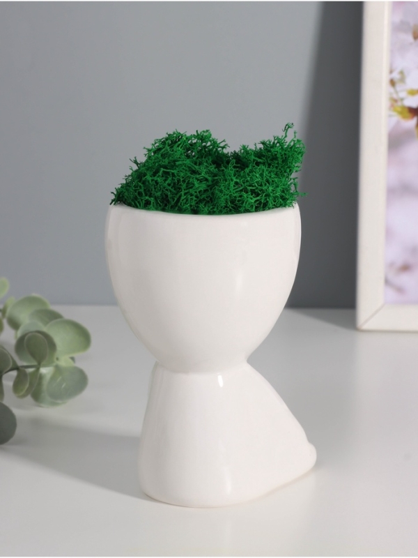 Кашпо керамика  Кашпо керамика "Мистер Грин йог" 11,5*7*8 см белый