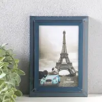 Фоторамка пластик 10х15 см "Остин" иссиня-чёрный 18,5х13,5х1,5 см