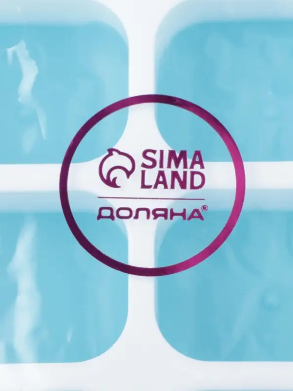 Форма для льда с крышкой Доляна, пластик, 25&times;9.5&times;2.5 см, 14 ячеек (4&times;3&times;2 см), голубая