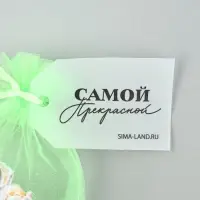 Мешочек подарочный из фатина с термонаклейкой «Самой прекрасной», 11 х 16 см +/- 1.5 см