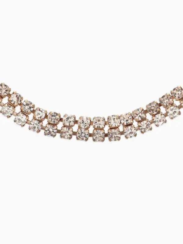 Браслет со стразами &laquo;Сияй&raquo;, L=18 см, 2 ряда, белый в золоте