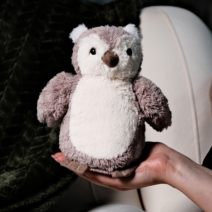 Мягкая игрушка «Сова», 20 см, цвет светло-серый Мягкая игрушка «Сова», 20 см, цвет светло-серый