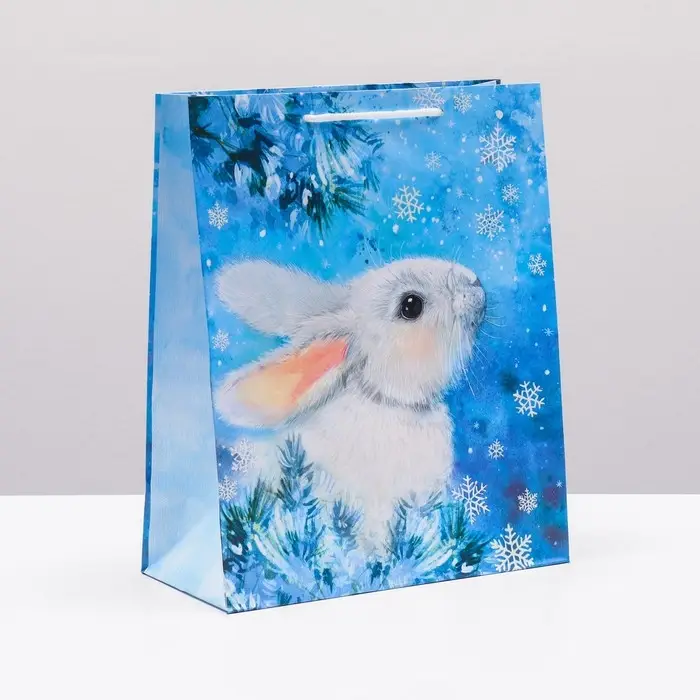 Пакет подарочный "Заяц беляк" , 26 х 32 х 12 см.