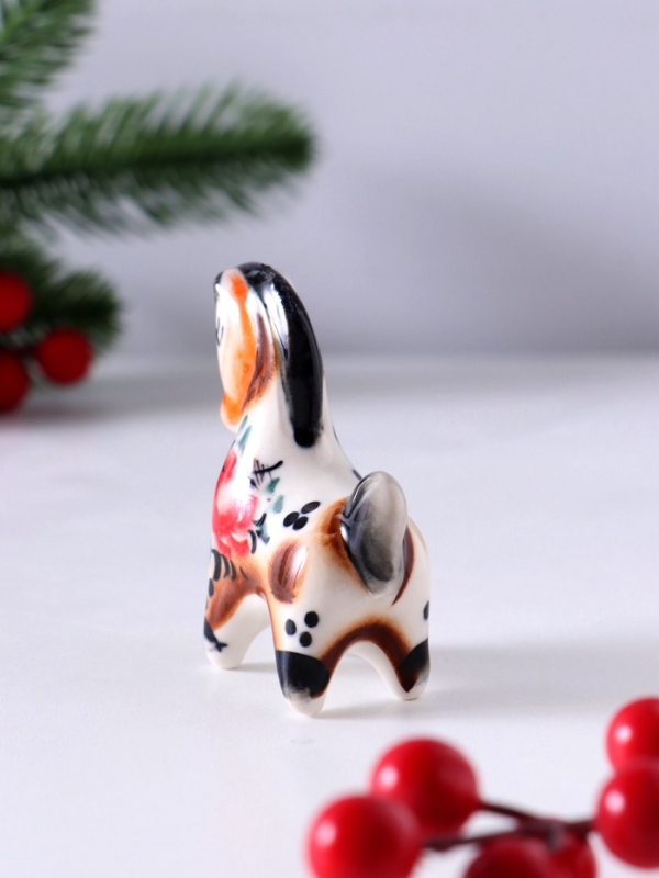 Сувенир Конь Мираж, 6,5х5,5х2,5 см, гжель, цвет Сувенир Конь Мираж, 6,5х5,5х2,5 см, гжель, цвет