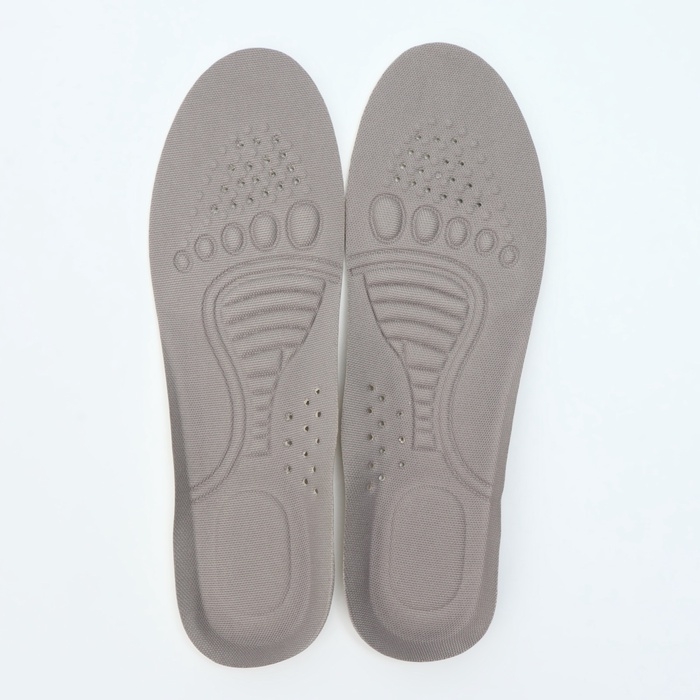 Стельки для обуви, спортивные, универсальные, амортизирующие, дышащие, р-р RU до 46 (р-р Пр-ля до 46), 29 см, пара, цвет серый Стельки для обуви, спортивные, универсальные, амортизирующие, дышащие, р-р RU до 46 (р-р Пр-ля до 46), 29 см, пара, цвет серый