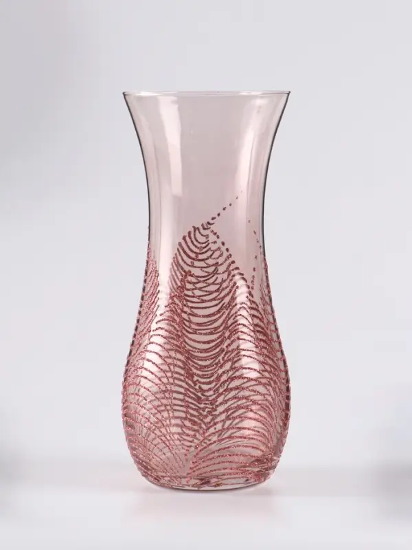 Ваза «Тодес» волна, h=26 см, стекло, светло-розовая Ваза «Тодес» волна, h=26 см, стекло, светло-розовая