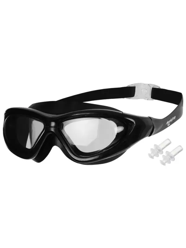 Очки для плавания ONLYTOP, беруши, цвет чёрный