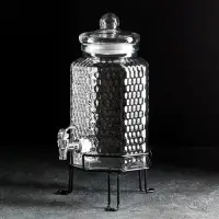 Диспенсер для напитков стеклянный на подставке &laquo;Тюдор&raquo;, 4 л, 22&times;40 см