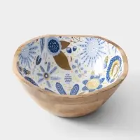 Салатник &laquo;Васильки&raquo;, 23&times;23&times;10.5 см, дерево манго