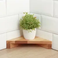 Угловая деревянная полка - подставка Adelica, 28&times;20&times;5 см, берёза