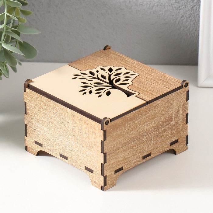 Шкатулка комбинированная  Шкатулка комбинированная "Дерево" 10,5х10х7 см