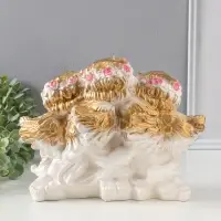 Фигура с подставкой под мелочи "Три ангела" белый, 30х23х16 см