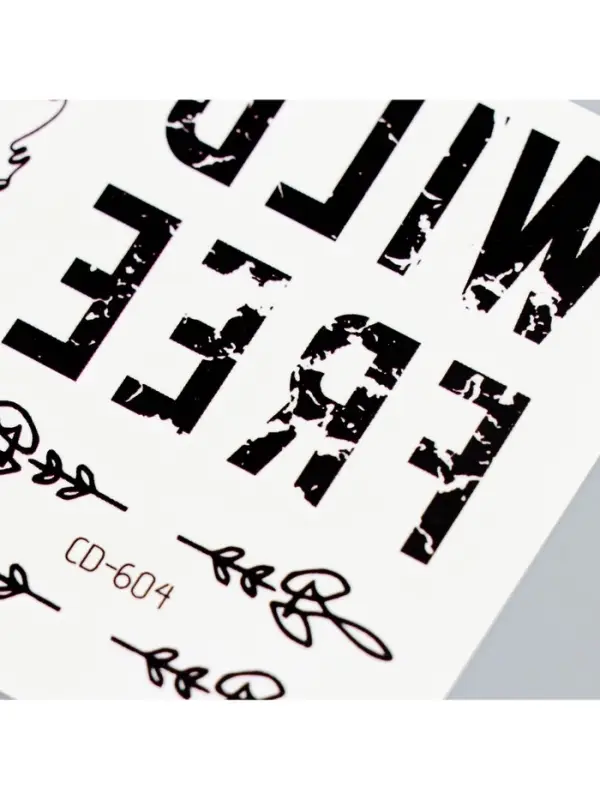 Переводные тату чёрные Wild free, временные татуировки, 8×7.5 см