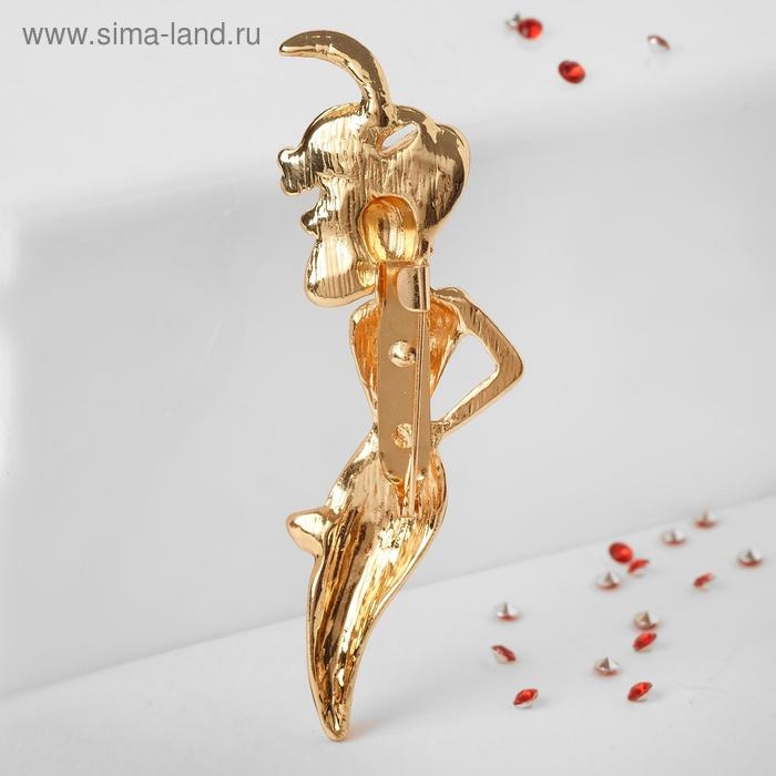 Брошь «Леди» в шляпке, цвет красный в золоте Брошь «Леди» в шляпке, цвет красный в золоте