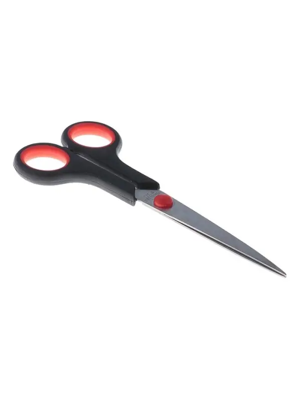 Ножницы канцелярские 17.5 см пластиковые ручки, в картонной коробке, МИКС