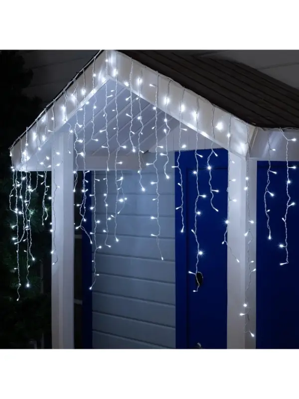 Гирлянда &laquo;Бахрома&raquo; 3&times;0.9 м, IP44, УМС, белая нить, 232 LED, свечение белое, 220 В