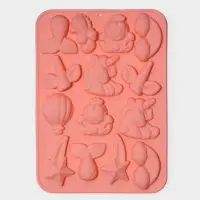 Форма для шоколада Доляна &laquo;Волшебство. Пони&raquo;, силикон, 23&times;16.5&times;2 см, 14 ячеек, розовая