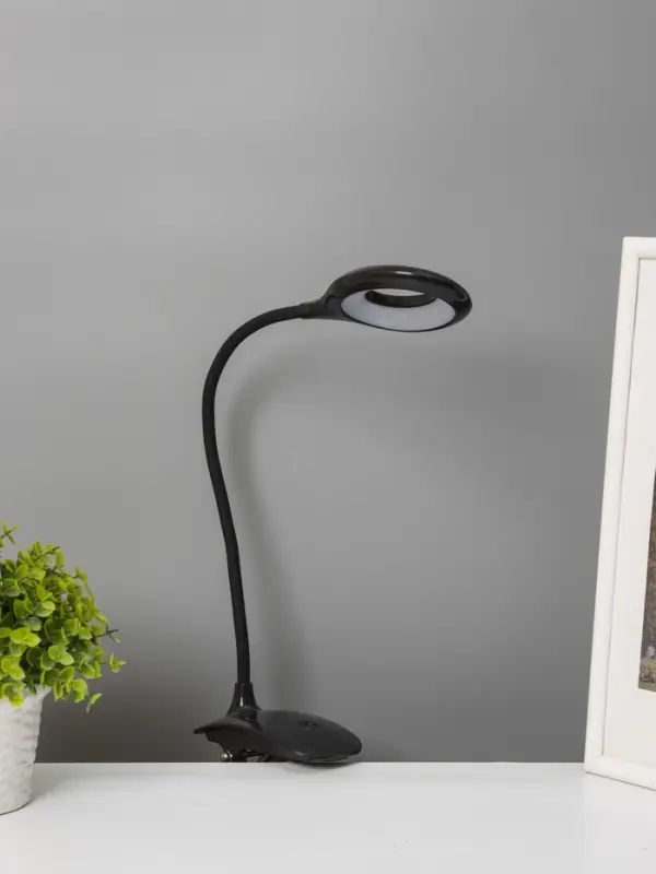 Светодиодный настольный светильник, 5Вт, 3000-6000К, 350 Лм, 13,5x7x38 см, чёрный