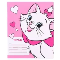 Тетрадь в крупную клетку 12 листов, 1 сентября, 5 видов МИКС, обложка мелованный картон, Коты Аристократы