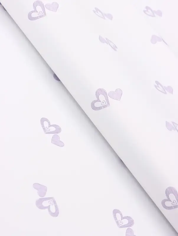 Пленка для цветов, &laquo;Двойные сердца&raquo;, нежная сирень, 57&times;57 см