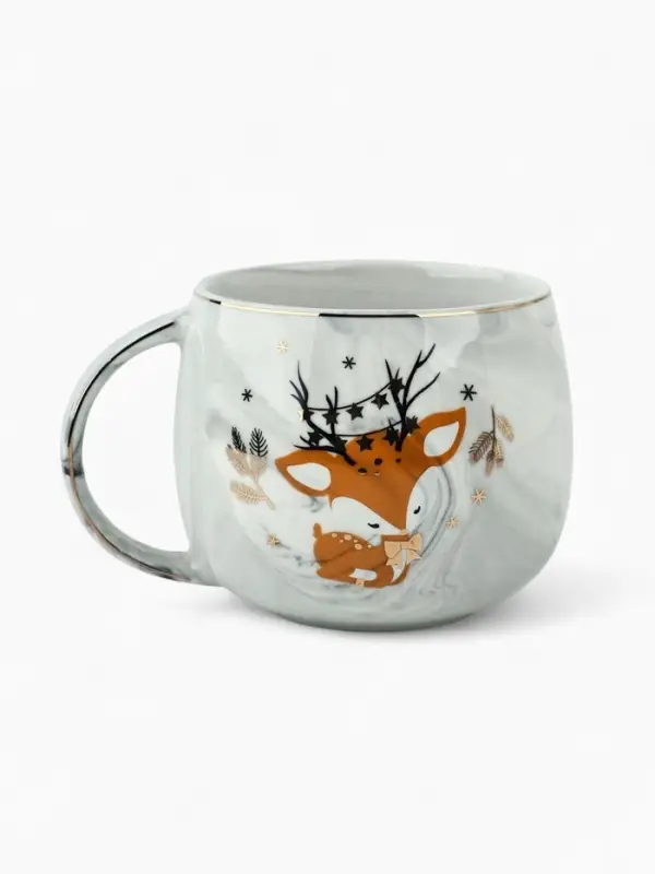 Кружка новогодняя керамическая &laquo;Олененок&raquo;, 350 мл