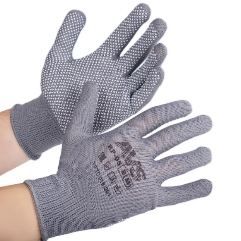 Перчатки нейлоновые с ПВХ (серые) 1 пара AVS RP-05