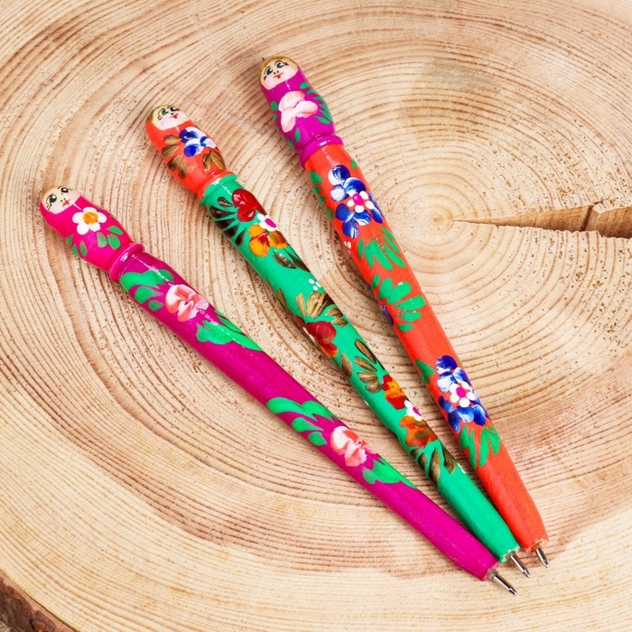 Ручка «Матрёшка», 1,5х16 см, микс