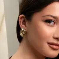 Серьги клипсы для ушей QF &laquo;Овал&raquo;, цвет золото, желтые