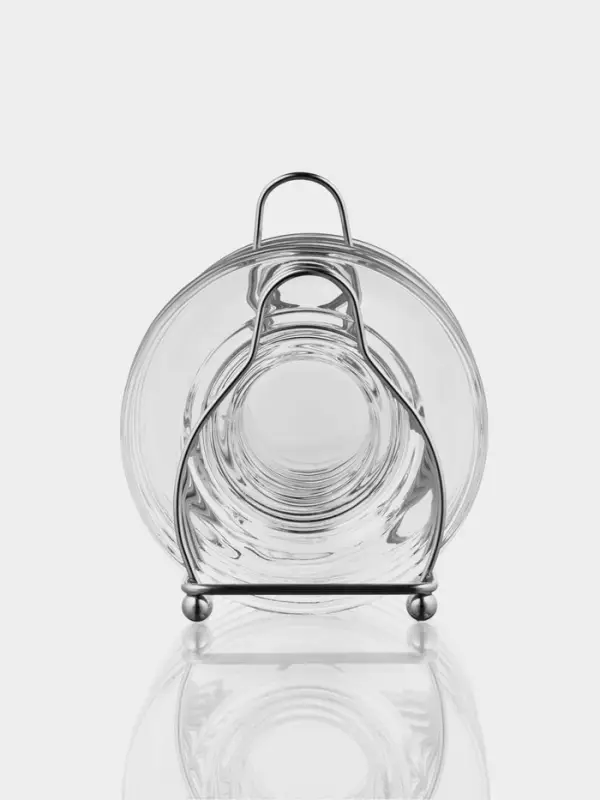 Набор блюдец на металлической подставке "Удобство", 6 блюдец-13 см, 1 подставка, 16х13х15 см   10975