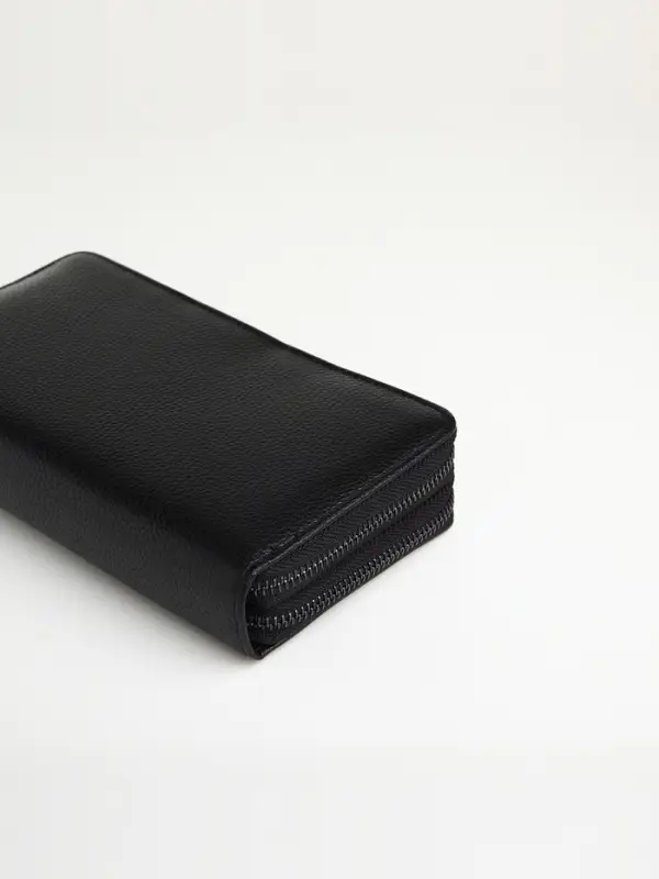 Портмоне-клатч мужской TEXTURA, 2 отделения, на молнии, чёрное
