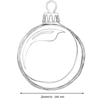 Шар 240мм, с глиттером лакированный (красный), 513434