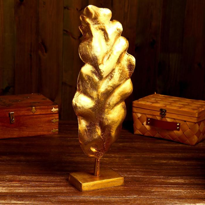 Сувенир  Сувенир "Лист дерева" алюминий 23х10х60 см