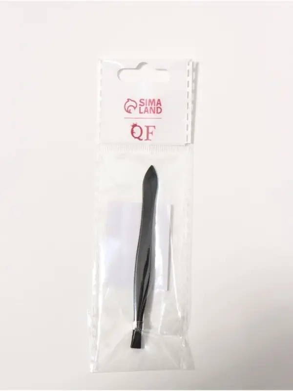 Пинцет прямой, узкий, 8.5 см, чёрный
