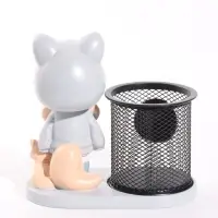 Фигура - карандашница&laquo;Девочка с лисой&raquo; полистоун, 14.5&times;8&times;14.5 см