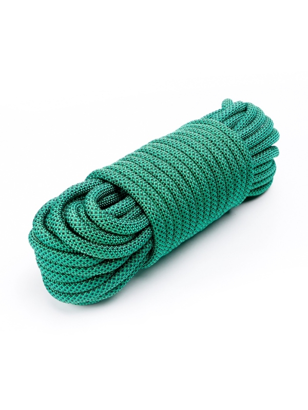 Веревка страховочно-спасательная  Веревка страховочно-спасательная "Climb" 48 прядная, черно-зеленая, d= 10 мм, 20 м