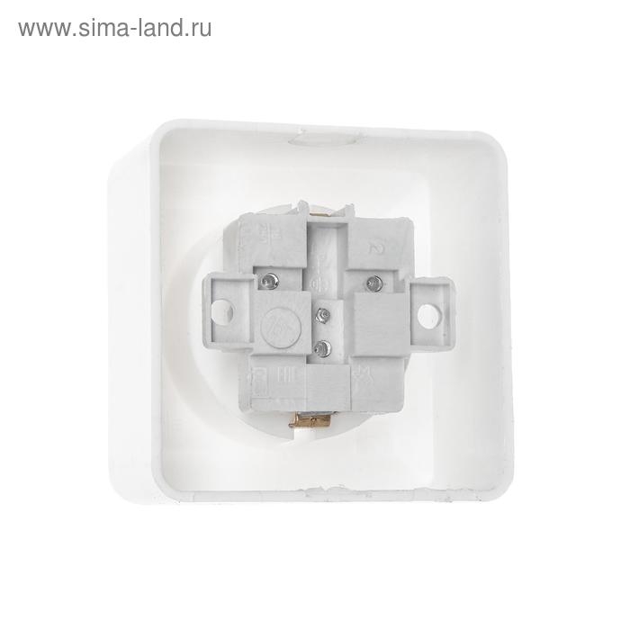 Розетка  Розетка "Элект" РА 16-102, 16 А, 250 В, одноместная, открытая, с з/к, белая