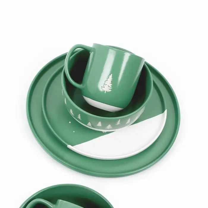 Тарелка новогодняя плоская &laquo;Зимний лес&raquo;, d=21.7 см, ручная работа