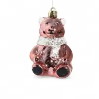 Ёлочные игрушки 3 шт. &laquo;Зимнее волшебство. Мишка колор&raquo; пластик, 9&times;5 см, красный