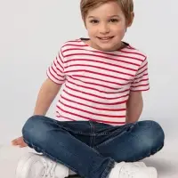 Футболка Miles Kids белая с красным, размер 08Y