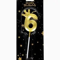 Свеча для торта &laquo;Корона&raquo; цифра 6