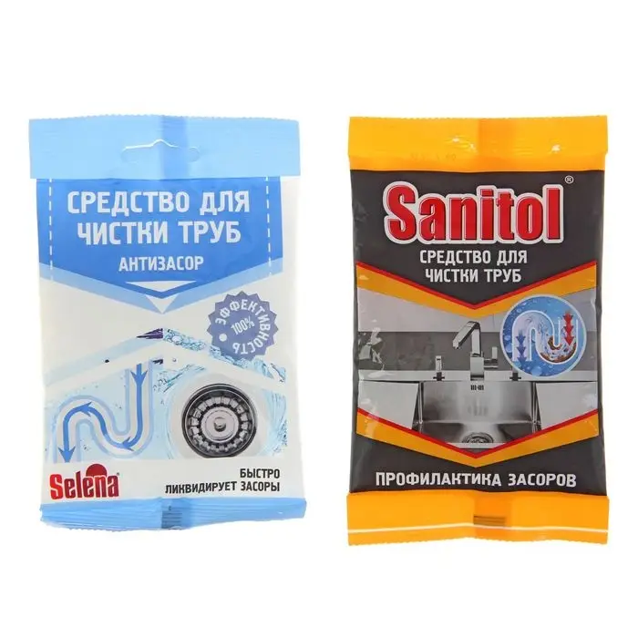 Антизасор для чистки труб Selena Sanitol, 90 г Антизасор для чистки труб Selena Sanitol, 90 г
