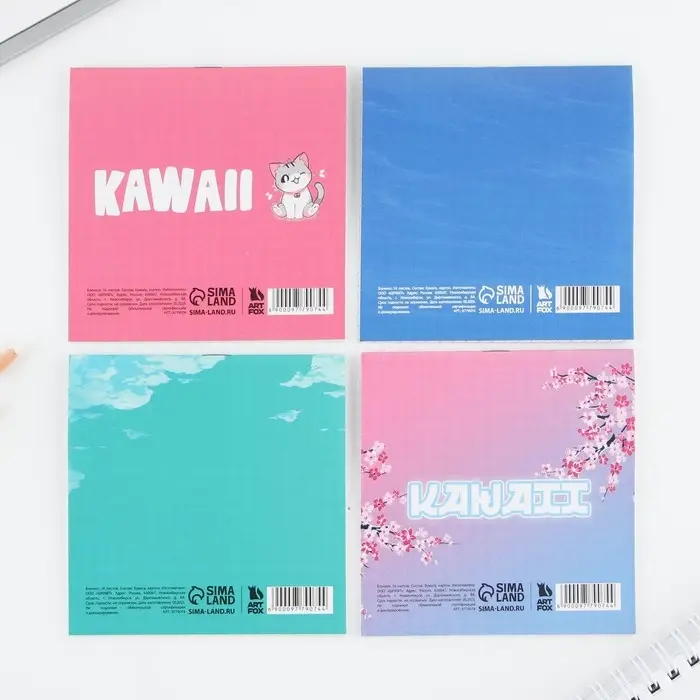 Блокнот 10&times;10, 16 л. &laquo;Аниме. Девочки&raquo; МИКС