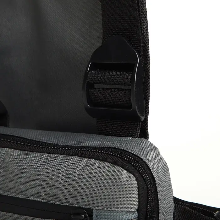 Сумка нагрудная на молнии, наружный карман, 21&times;3.5&times;16 см, серая