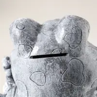 Копилка полистоун "Лягушонок" высота 16 см, серый камень