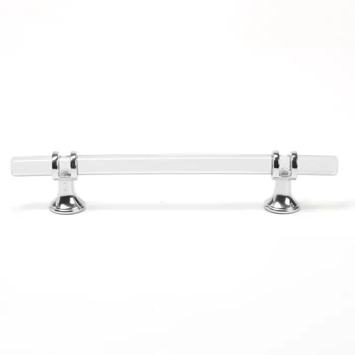 Ручка-скоба CAPPIO PK106, м/о 128 мм, d=12 мм, пластик, цвет прозрачный/хром