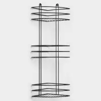 Полка для ванной угловая 3-ярусная, 20&times;20&times;66 см, чёрная