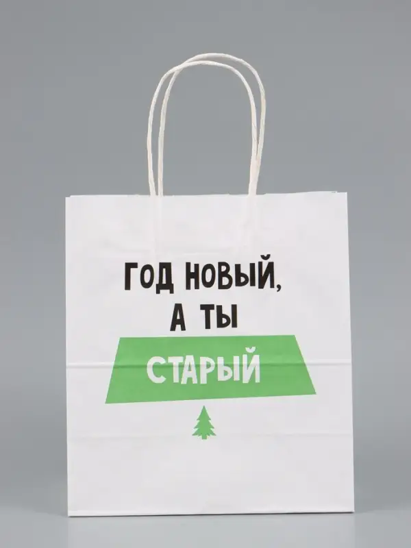 Пакет подарочный, крафтовый &laquo;Новогодний&raquo;, 22&times;25&times;12 см
