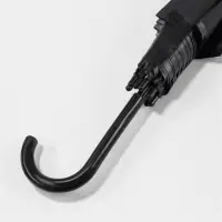 Зонт - трость полуавтоматический &laquo;Однотонный&raquo;, 8 спиц, R=46/55 см, d=92 см, чёрный