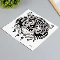 Переводная тату на тело чёрная &laquo;Тигр&raquo;, 38&times;24 см