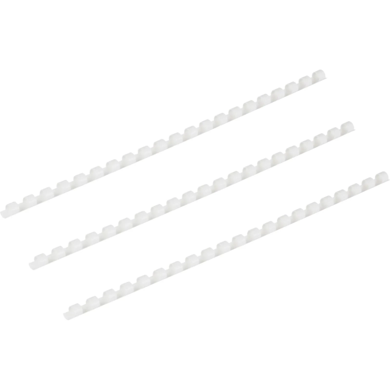 Пружины для переплета пластиковые 21 кольцо, 8 мм, (белые), 100 шт./уп